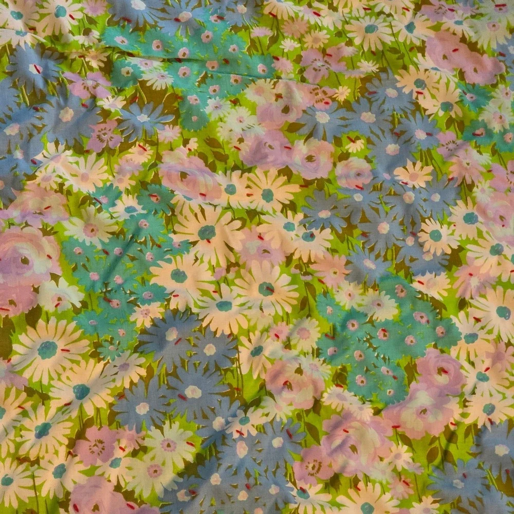 Vintage Handmade Patchwork Quilt Plaid Floral 1960s Farmhouse‎ Americana 70x86